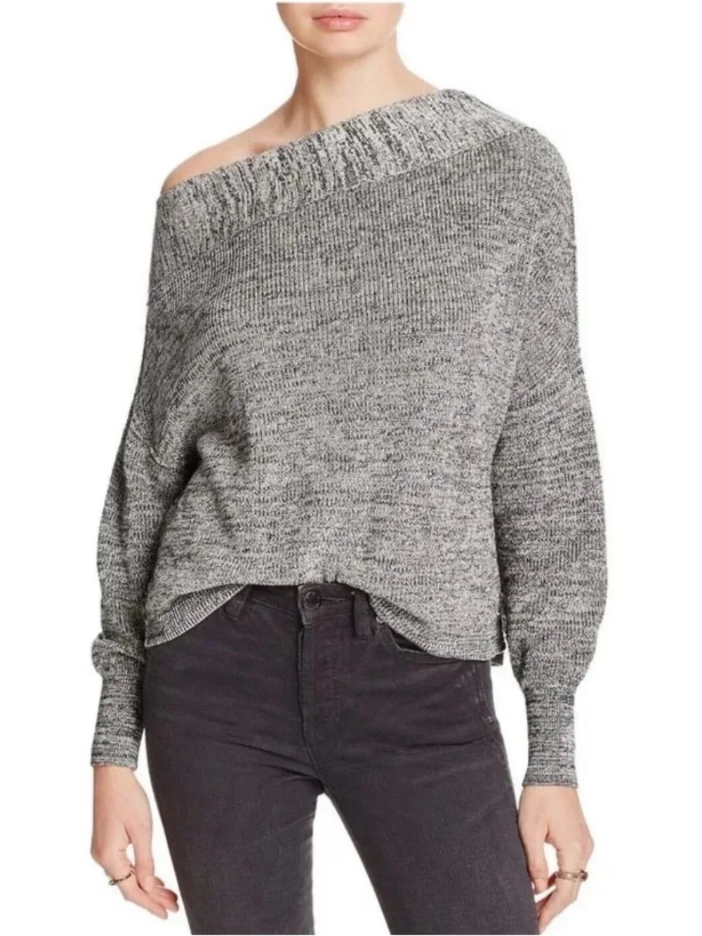 Free People | Alana Pullover Sweater | Heather Gray | Linen Blend | Size = XS